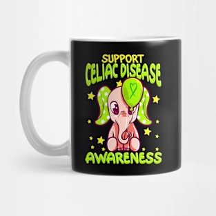 Cute Elephant Celiac Disease Awareness and Support Mug